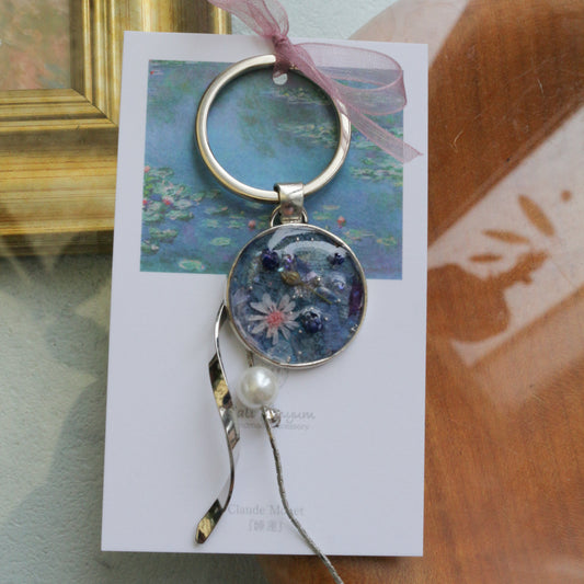 Monet Inspired Flower Key Chain No.2 睡蓮