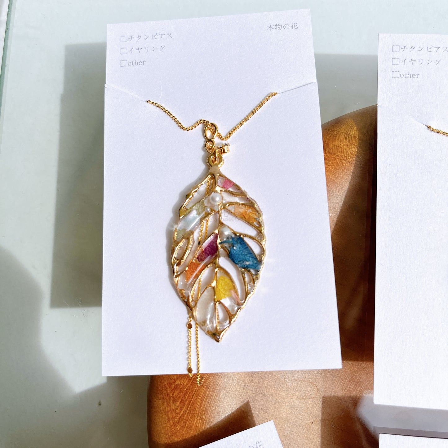 Leaf Necklace with chain 60cm  No.7