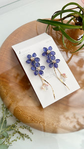 Real "Ajisai" Hydrangea Earring - Cool Color