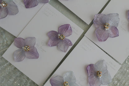 Hydrangea Petal  No.64 パーツ選べます。Clip-on or Titanium Pierce