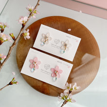 Someiyoshino Sakura Earrings with Sparkling Gem - Medium size