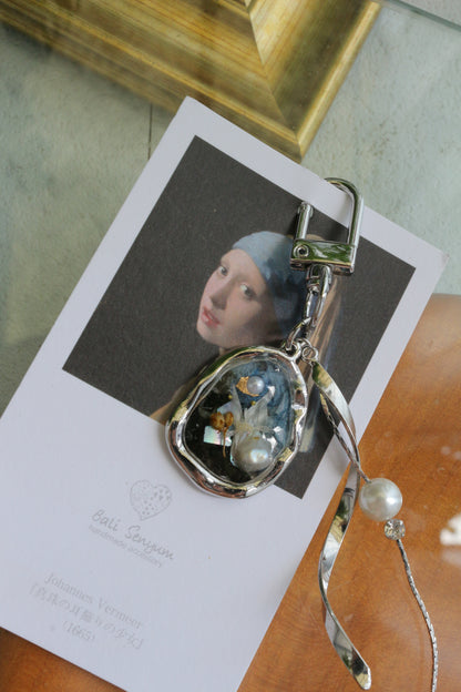 Vermeer Inspired Flower Bag Charm No.3 真珠の耳飾りの少女