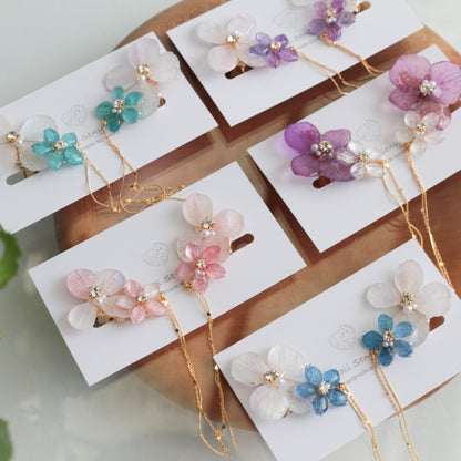 Hydrangea Flying Butterfly  No.36 - Clip-on(イヤリング）