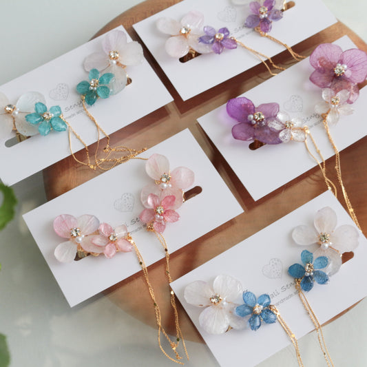 Hydrangea Flying Butterfly  No.36 - Clip-on(イヤリング）