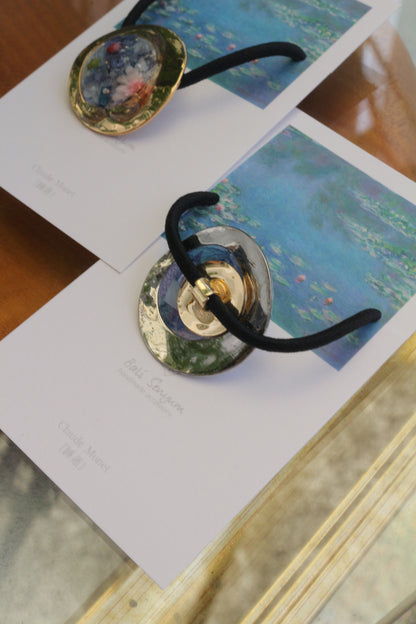 Monet Inspired Flower Hair tie 睡蓮 No.1