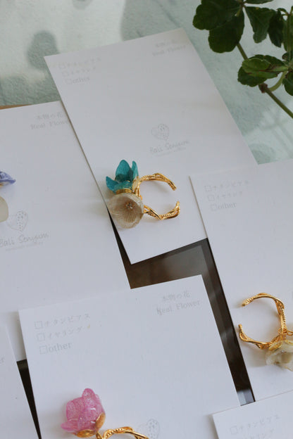 Double Hydrangea Ear-Cuff No.3