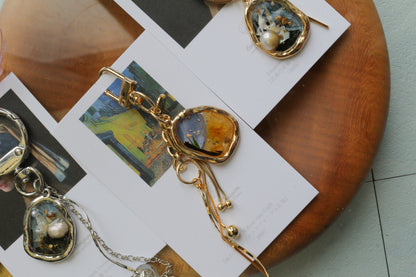 Gogh Inspired Flower Bag Charm No.1 Café Terrace at Night -夜のカフェ・テラスフォーラム広場