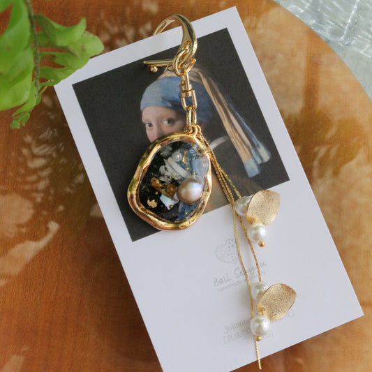 Vermeer Inspired Flower Bag Charm No.2 真珠の耳飾りの少女