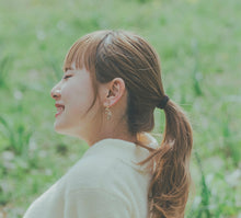 Small Leaf Earrings With Seasonal Flower Petals No.4  - Time limited