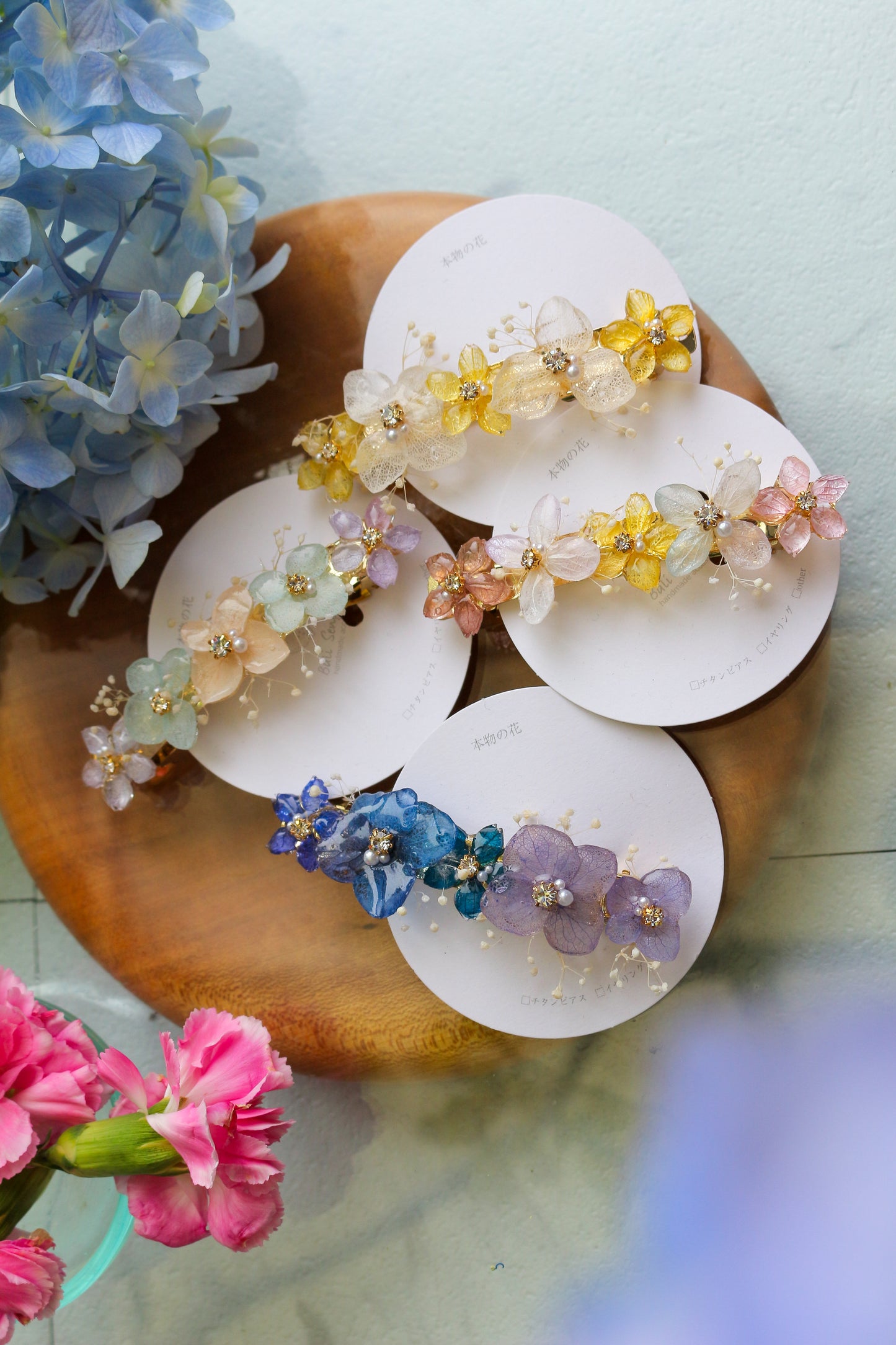 Hydrangea Hair Barrette No.30