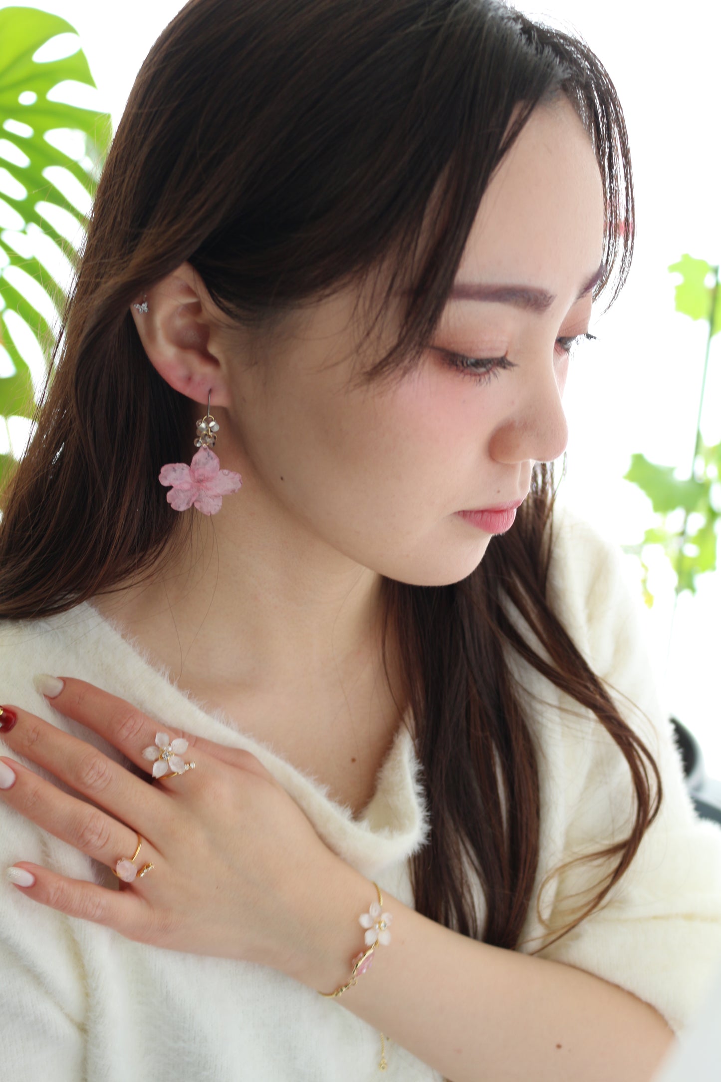 Someiyoshino Real Shape Sakura Earrings