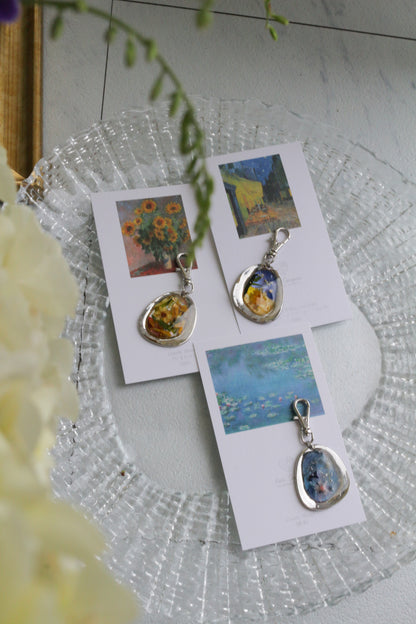 Monet Inspired Flower Key Chain No.1 睡蓮