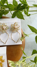 Three Layer Flower with Wave Hoop Earrings -  Titanium Pierce  Limited item No.2