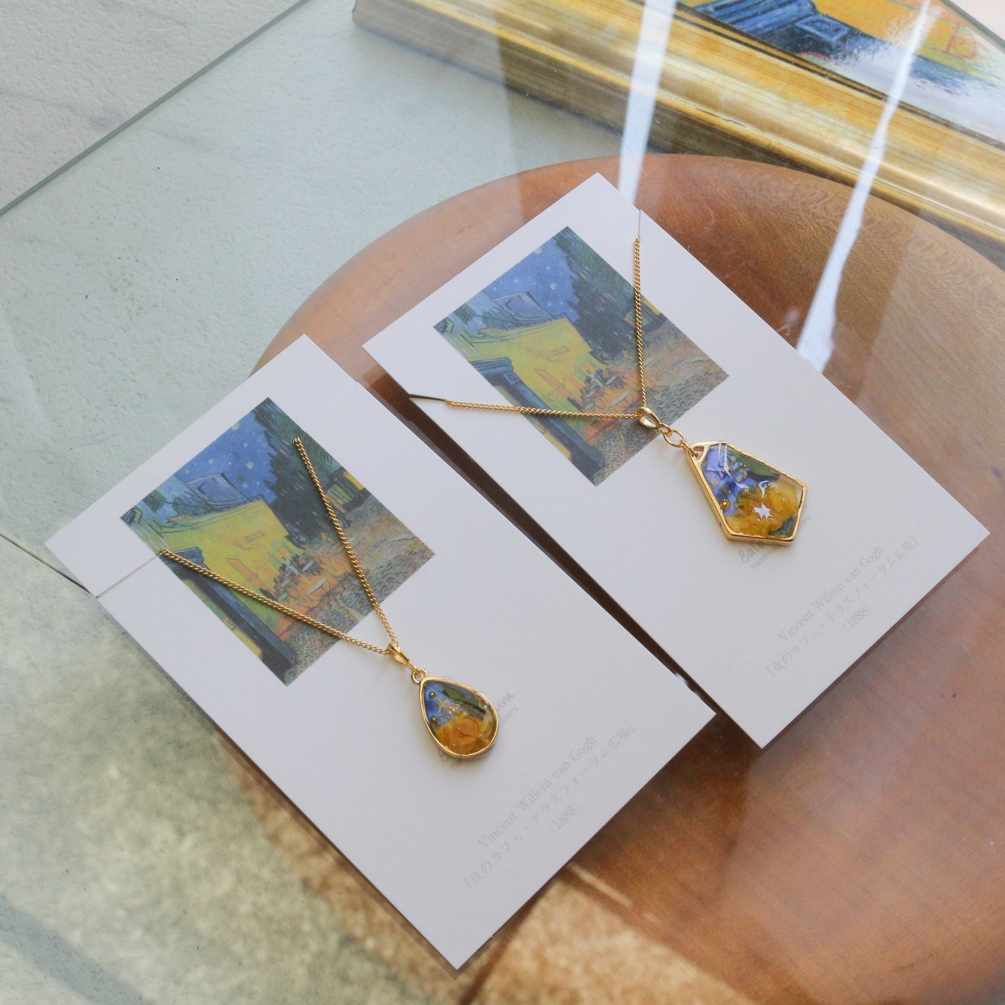 Gogh's Irises Inspired Necklace - 夜のカフェテラス