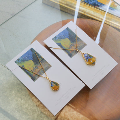 Gogh's Irises Inspired Necklace - 夜のカフェテラス