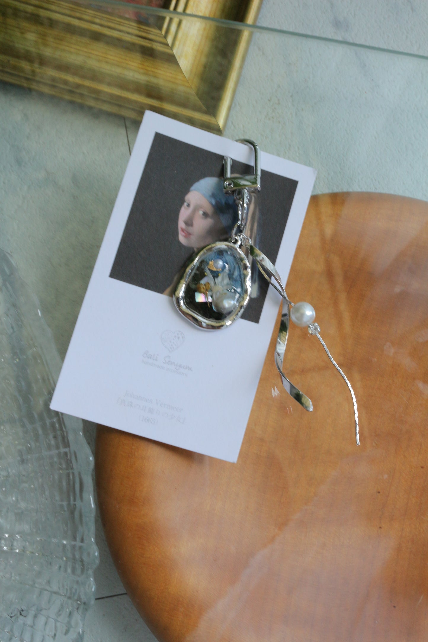 Vermeer Inspired Flower Bag Charm No.3 真珠の耳飾りの少女