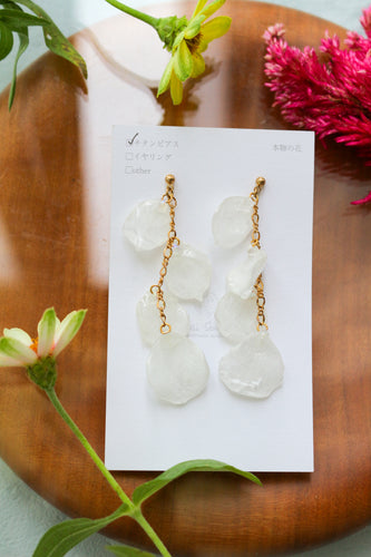 Floating Rose Petal Earrings - No.2