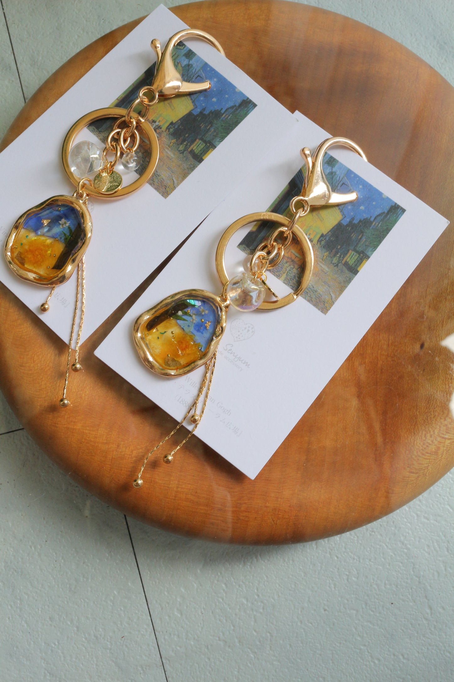 Gogh Inspired Flower Bag Charm No.3 Café Terrace at Night -夜のカフェ・テラスフォーラム広場