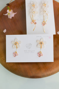 Real "Someiyoshino" Sakura Earring - White Sakura "凛"