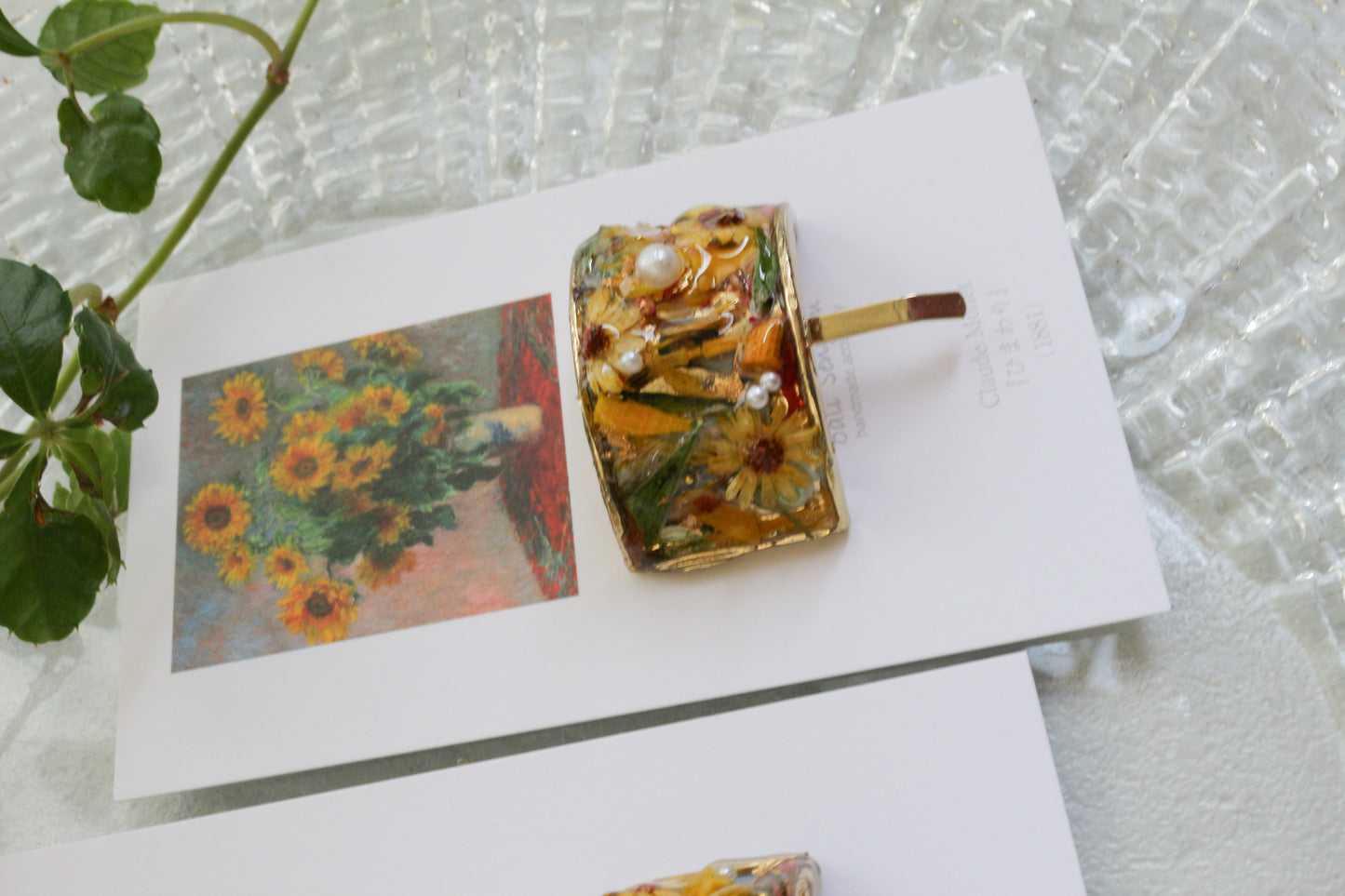 Monet Inspired Flower Ponytail Hook ひまわり