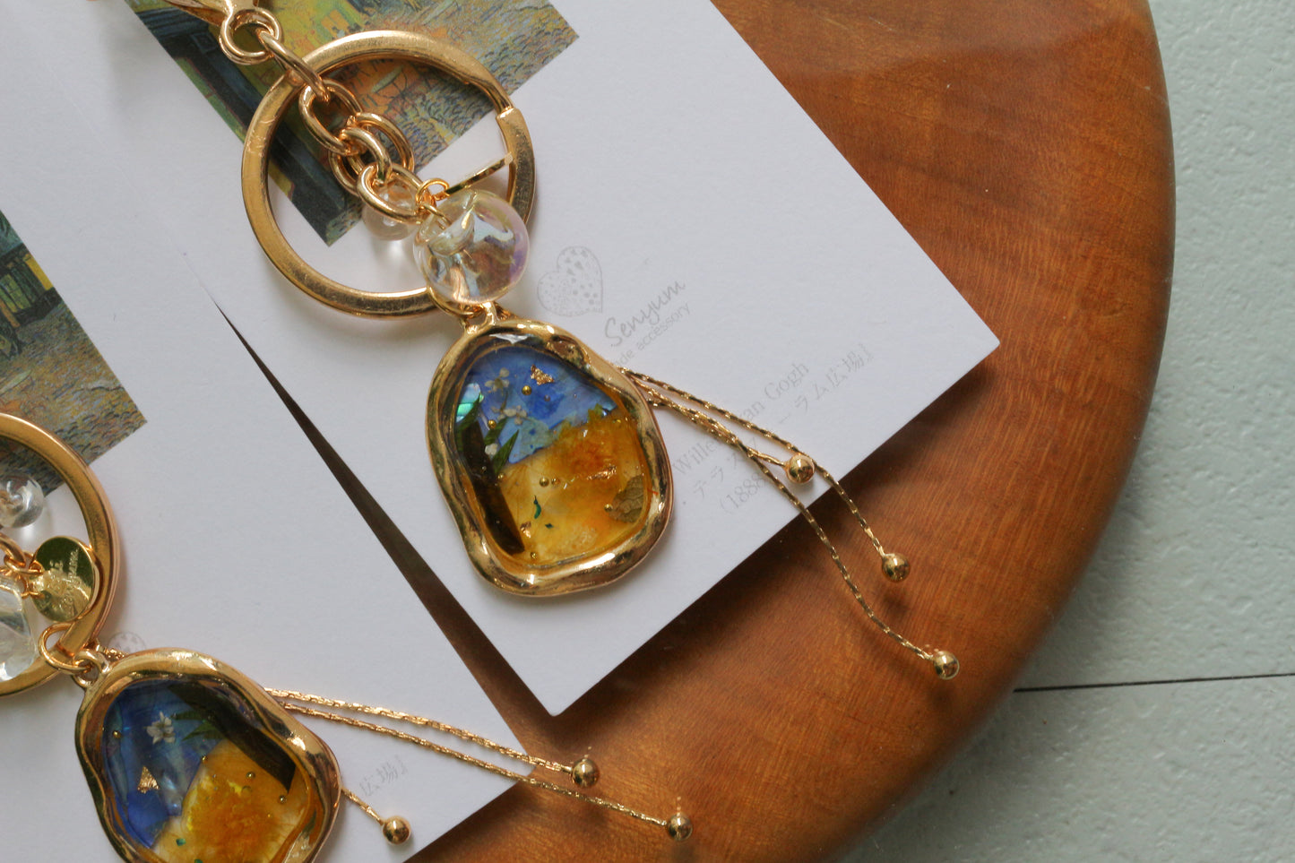 Gogh Inspired Flower Bag Charm No.3 Café Terrace at Night -夜のカフェ・テラスフォーラム広場