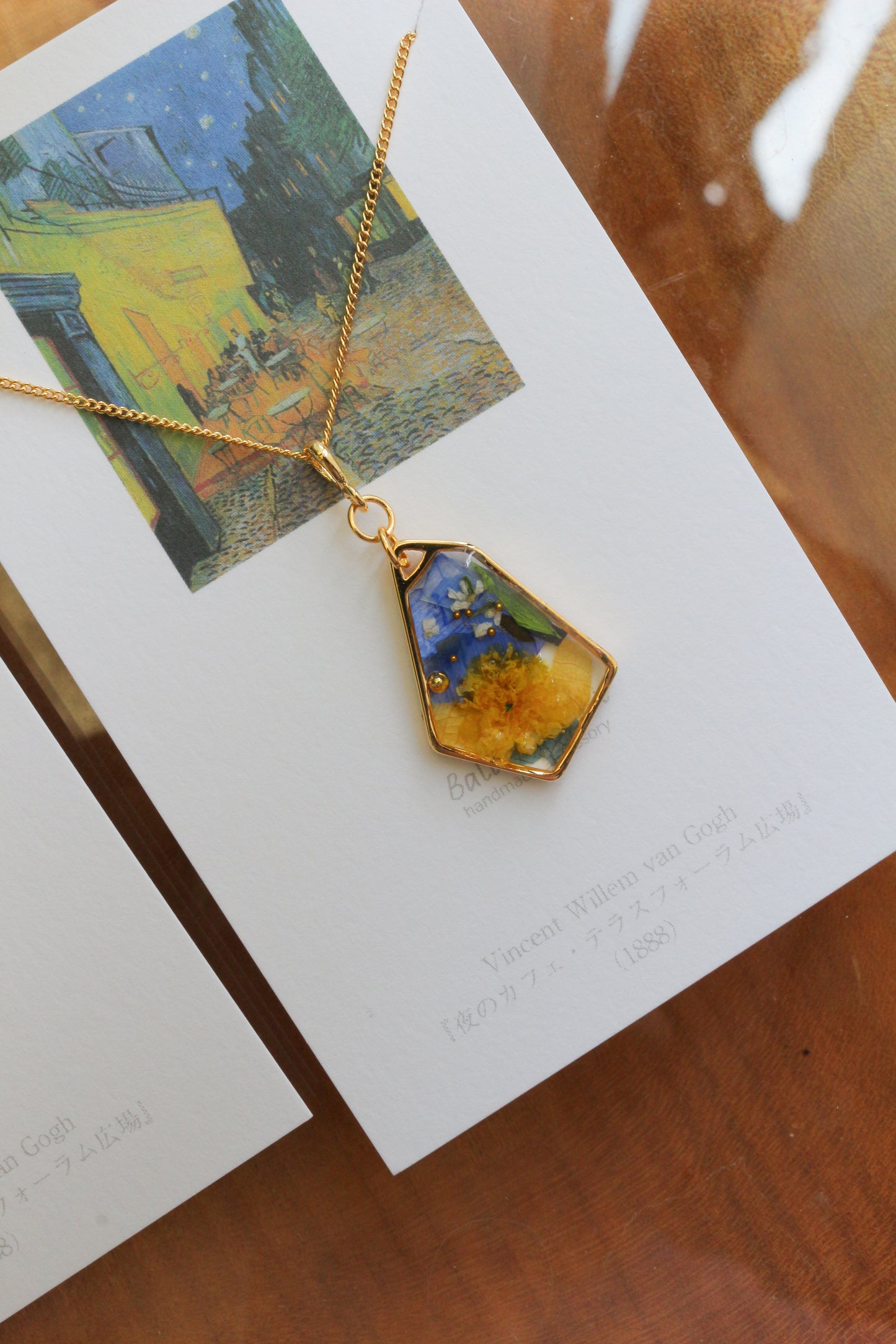Gogh's Irises Inspired Necklace - 夜のカフェテラス