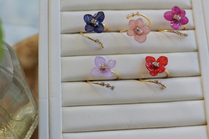 Hydrangea Three Gems NEW Ring No.13