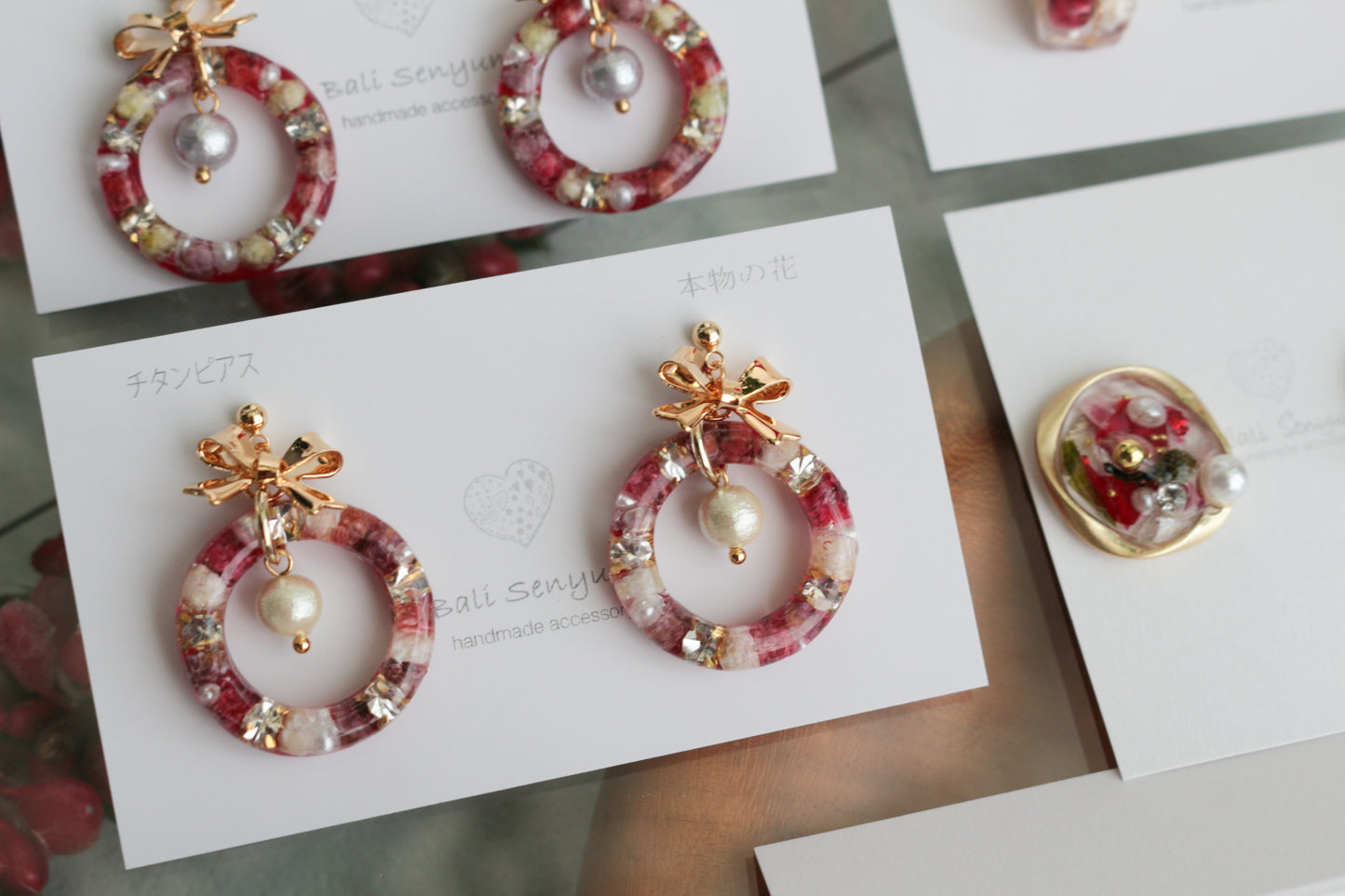 Christmas Wreath Earring (White Christmas) #21