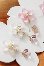 Someiyoshino Sakura Earrings with Petal and Bead Bouquet No.2 #S012