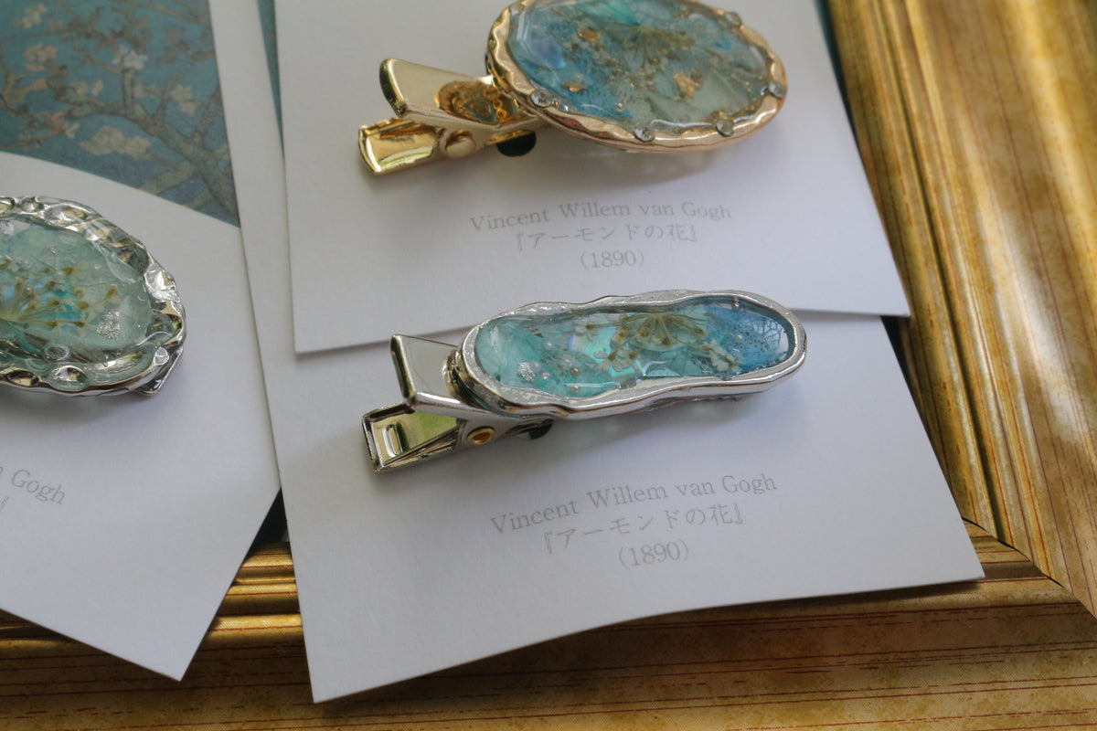 Gogh's Inspired Hair Clip - アーモンドの花