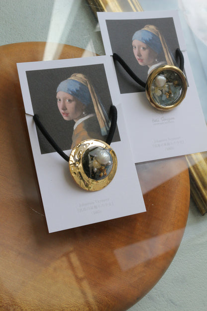 Vermeer Inspired Flower Hair tie  真珠の耳飾りの少女