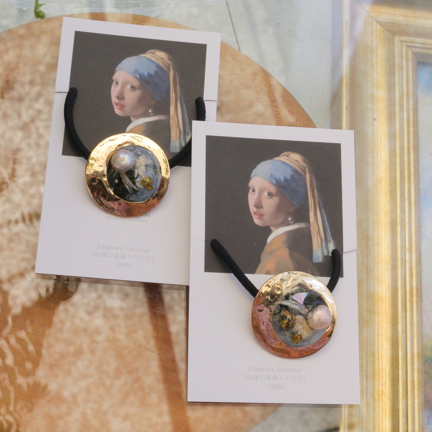 Vermeer Inspired Flower Hair tie  真珠の耳飾りの少女
