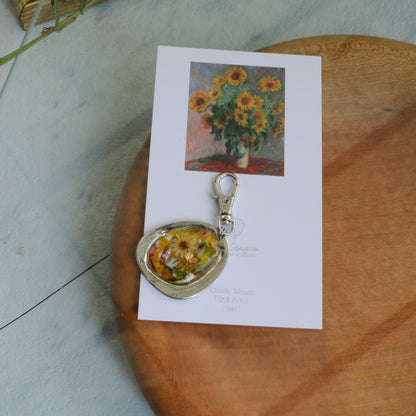 Monet Inspired Flower Key Chain ひまわり