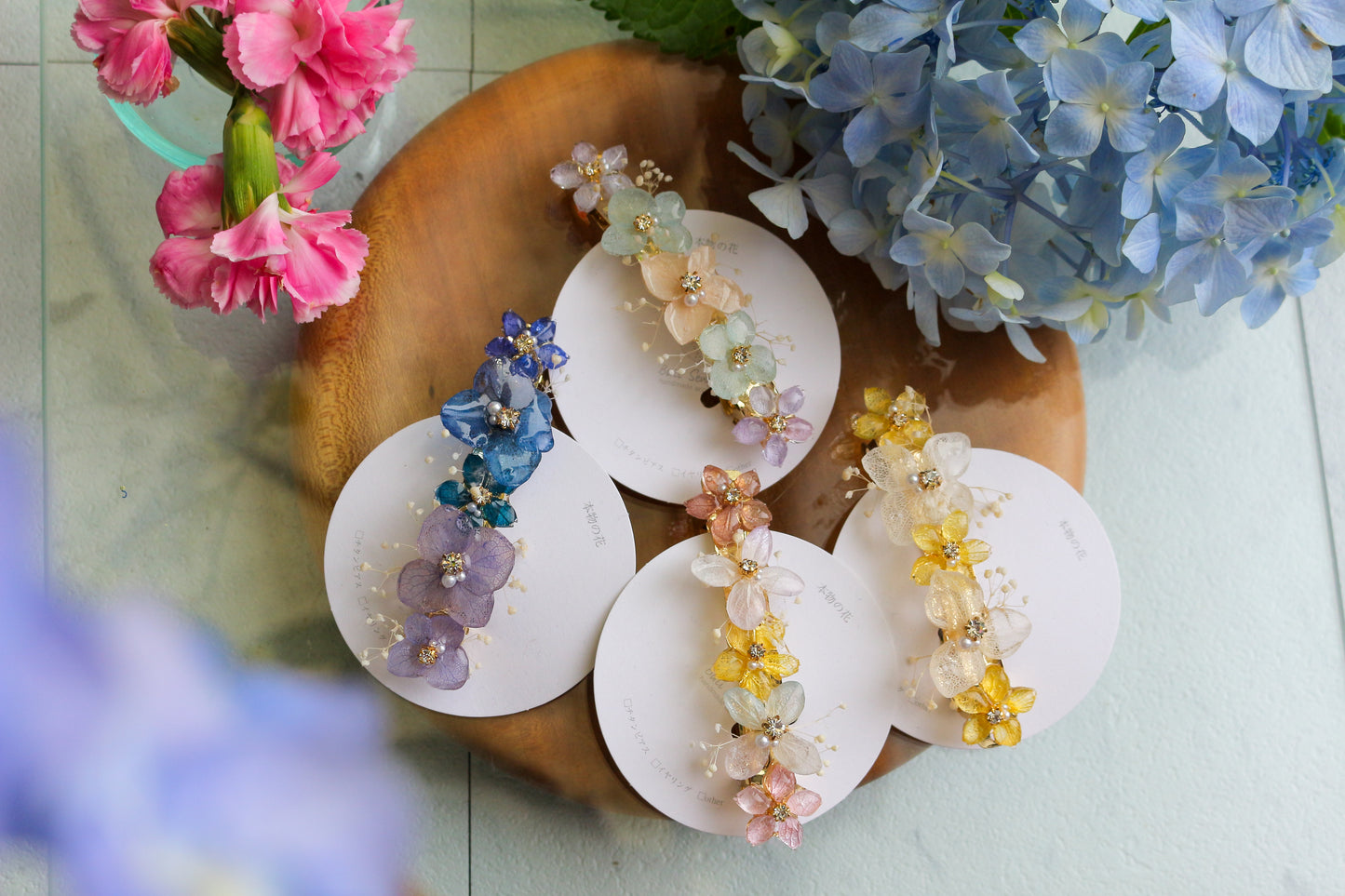 Hydrangea Hair Barrette No.30
