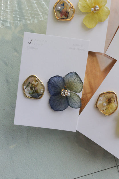 Hydrangea and Flower Medallion イヤリング　Clip-on No.18