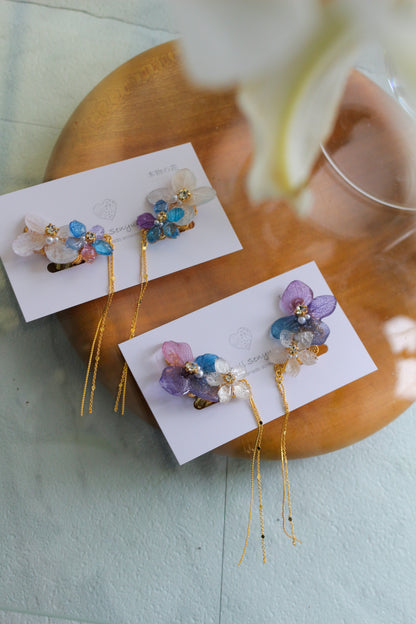Hydrangea Flying Butterfly  No.34 - Clip-on(イヤリング）