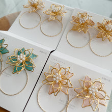 Three Layer Flower with Hoop Earrings with Color No.1