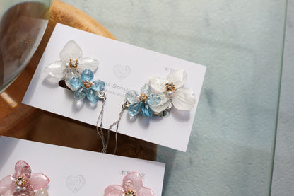 Hydrangea Flying Butterfly  No.48 - Clip-on(イヤリング）