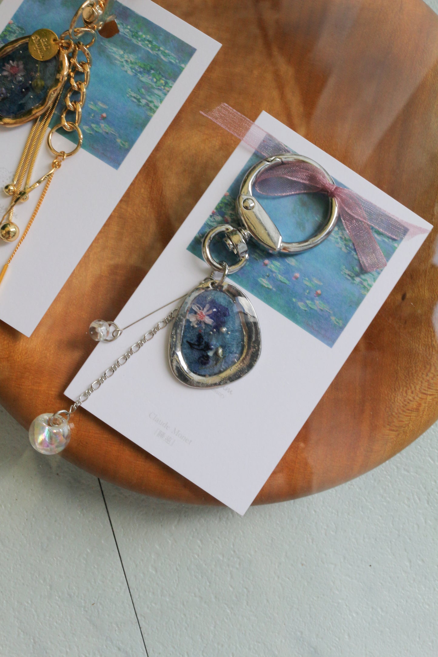 Monet Inspired Flower Bag Charm No.2 睡蓮