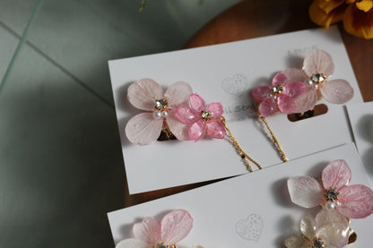 Hydrangea Flying Butterfly  No.42 - Clip-on(イヤリング）