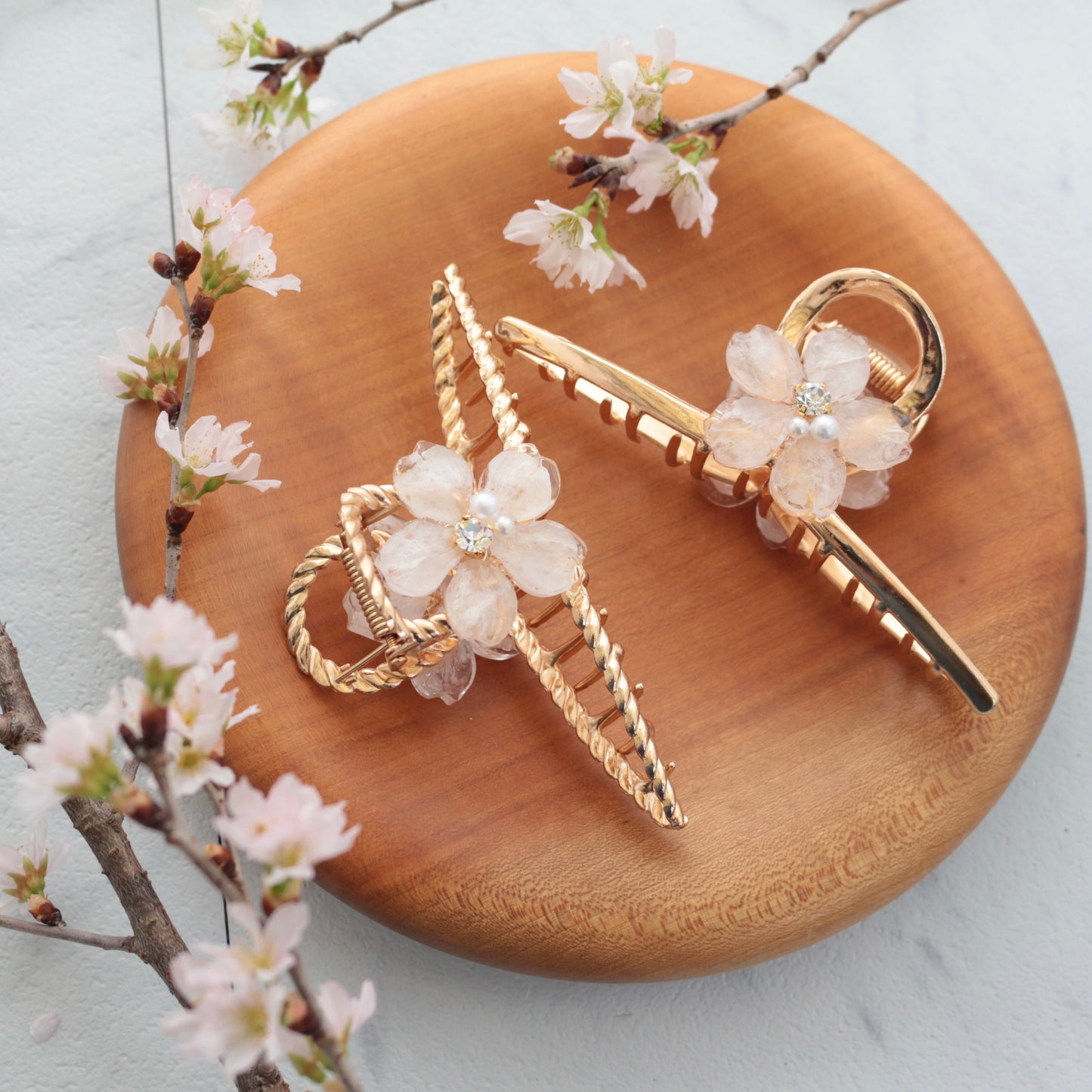 Someiyoshino Sakura Hair Clip - White Big
