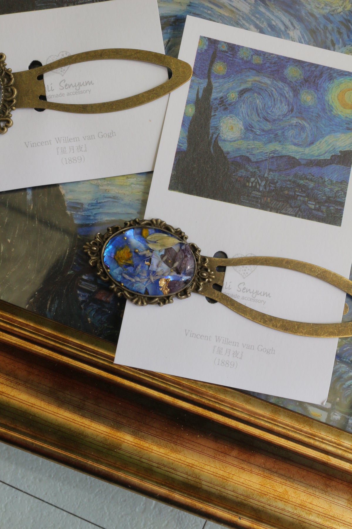 Gogh Inspired Flower Book Mark No.1 - 星月夜