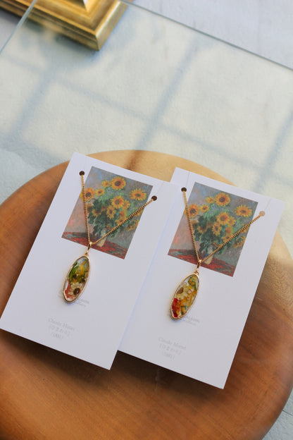 Claude Monet's Sunflowers Inspired Necklace - ひまわり
