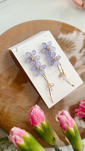 Real "Ajisai" Hydrangea Earring - Cool Color