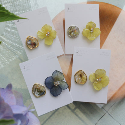 Hydrangea and Flower Medallion イヤリング　Clip-on No.18