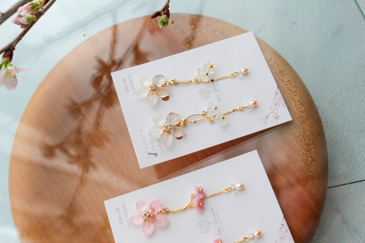 Someiyoshino Sakura Bouquet Earrings