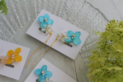 Hydrangea Flying Butterfly  No.57- Clip-on(イヤリング）