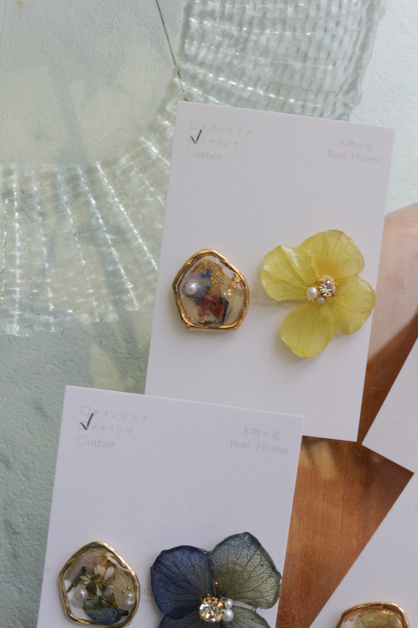 Hydrangea and Flower Medallion イヤリング　Clip-on No.18