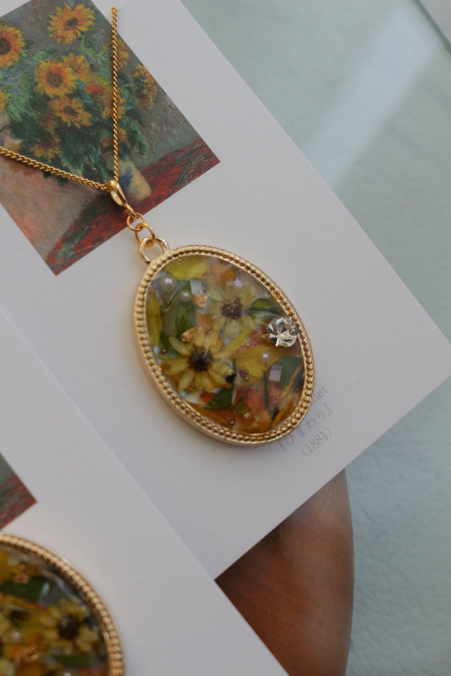 Claude Monet's Sunflowers Inspired Necklace - ひまわり BIG No.1