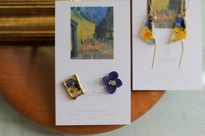 Gogh Inspired Earrings Café Terrace at Night -夜のカフェ・テラスフォーラム広場